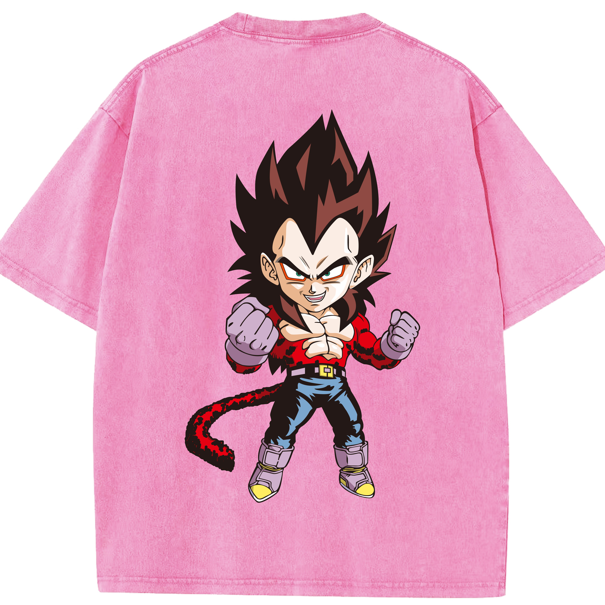 （画像用） ドラゴンボール ベジータ四世（Bejīta Yonsei）DRAGON BALL Vegeta IV 綿100% ヴィンテージ風 半袖Tシャツ（背面プリント）
